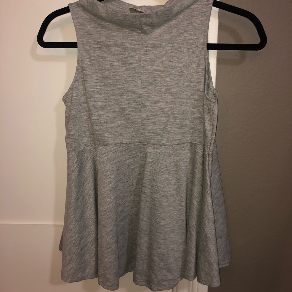 Grey sleeveless Anthropologie top
